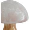 Urban Lifestyle 10″ Blue Stripe Glass Mushroom Lamp, Modern Retro Table Lamp for Bedroom, Living Room, or Office Décor(Blush)