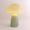 Urban Lifestyle 10″ Blue Stripe Glass Mushroom Lamp, Modern Retro Table Lamp for Bedroom, Living Room, or Office Décor(Green)