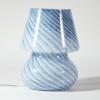 Urban Lifestyle 10″ Blue Stripe Glass Mushroom Lamp, Modern Retro Table Lamp for Bedroom, Living Room, or Office Décor(Blue)