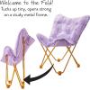 Urban Lifestyle Mongolian Butterfly Chair, Black(Lavender)