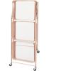 Urban Lifestyle 3 Tier Foldable Metal Rolling Storage Utility Cart, No Tools Assembly, Blush(Blush)