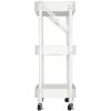 Urban Lifestyle 3 Tier Foldable Metal Rolling Storage Utility Cart, No Tools Assembly, Blush(White)