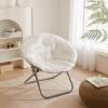 Urban Lifestyle Mongolian Faux Fur Saucer Chair, Off White