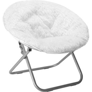 Urban Lifestyle Mongolian Faux Fur Saucer Chair, Off White