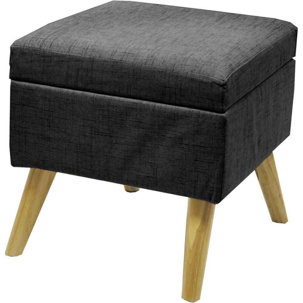 imageUrban Lifestyle Linen Storage Ottoman GreyBlack