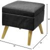Urban Lifestyle Linen Storage Ottoman, Grey(Black)