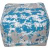 Urban Lifestyle Printed Decorative Pouf, BLUE/WHITE