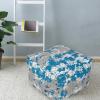 Urban Lifestyle Printed Decorative Pouf, BLUE/WHITE