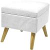 Urban Lifestyle Linen Storage Ottoman, Grey(White)