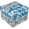 Urban Lifestyle Printed Decorative Pouf, BLUE/WHITE