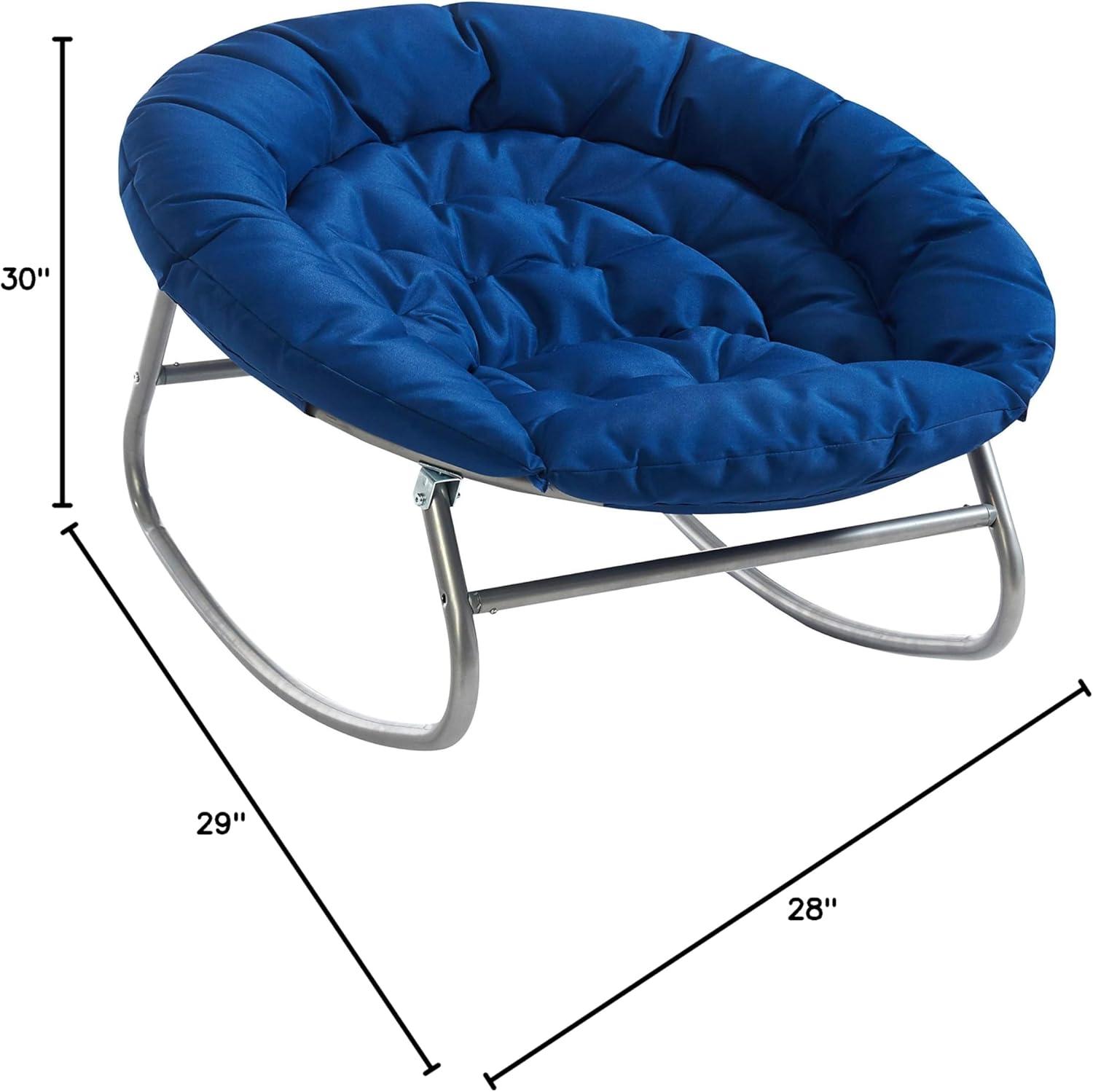 imageUrban Lifestyle Rocking Saucer ChairMicrofiber Navy BlueNavy Blue