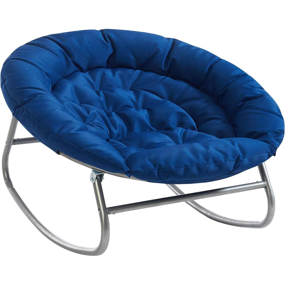 imageUrban Lifestyle Rocking Saucer ChairMicrofiber Navy BlueNavy Blue