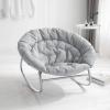 Urban Lifestyle Rocking Saucer Chair,Microfiber, Navy Blue(Grey)