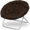 Urban Lifestyle Oversized Polycanvas Foldable Saucer Chair, Brown(Brown)