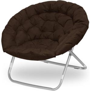 Urban Lifestyle Oversized Polycanvas Foldable Saucer Chair, Brown(Brown)