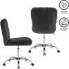 Urban Lifestyle Faux Fur Rolling Chair, One Size, Black(Black)