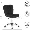 Urban Lifestyle Faux Fur Rolling Chair, One Size, Black(Black)