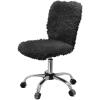 Urban Lifestyle Faux Fur Rolling Chair, One Size, Black(Black)
