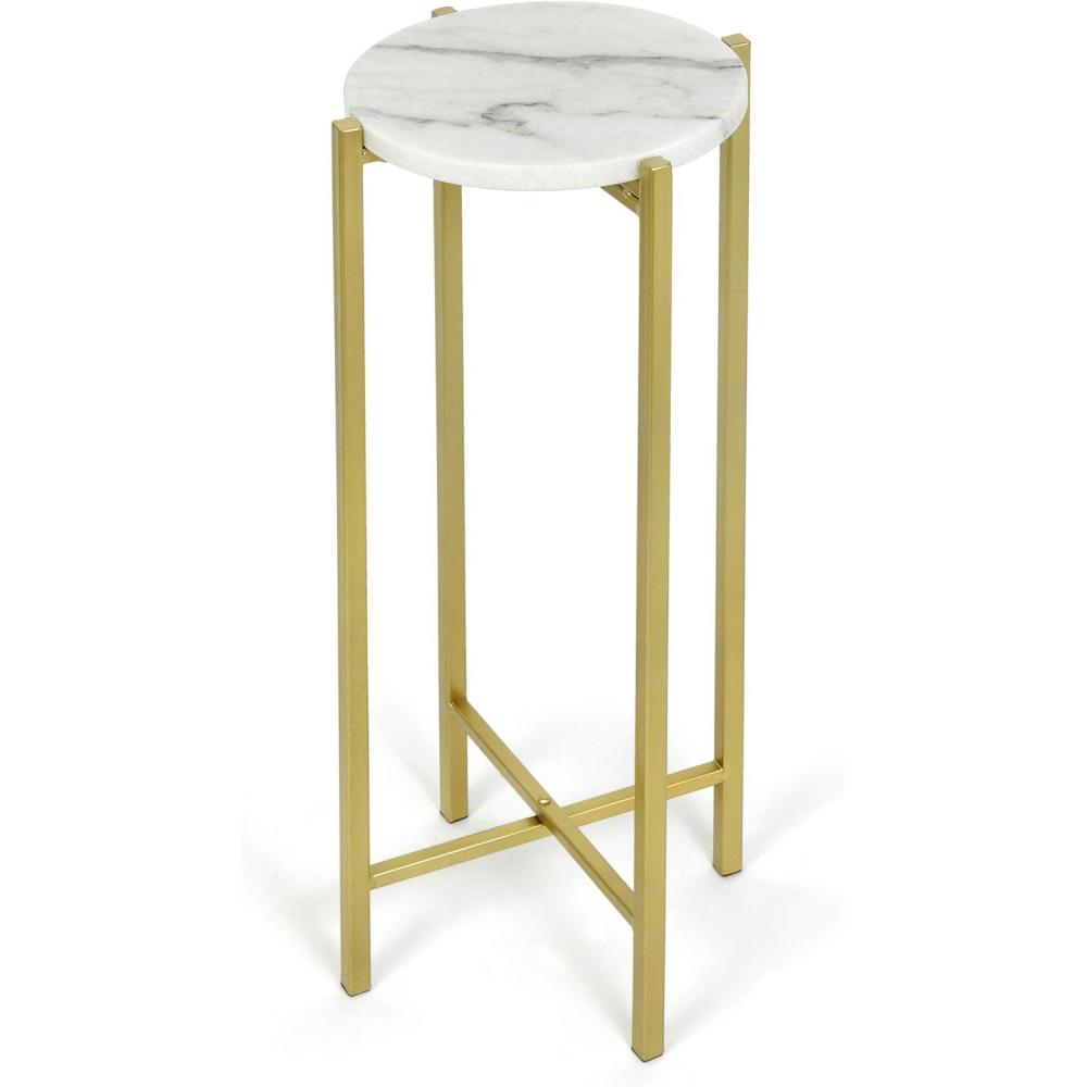 image:imageUrban Lifestyle Marble Side Drink Table Black 85 in x 85 in x 225 inWhite