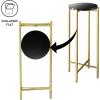 Urban Lifestyle Marble Side Drink Table, Black ‎8.5 in x 8.5 in x 22.5 in(Black)