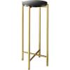 Urban Lifestyle Marble Side Drink Table, Black ‎8.5 in x 8.5 in x 22.5 in(Black)