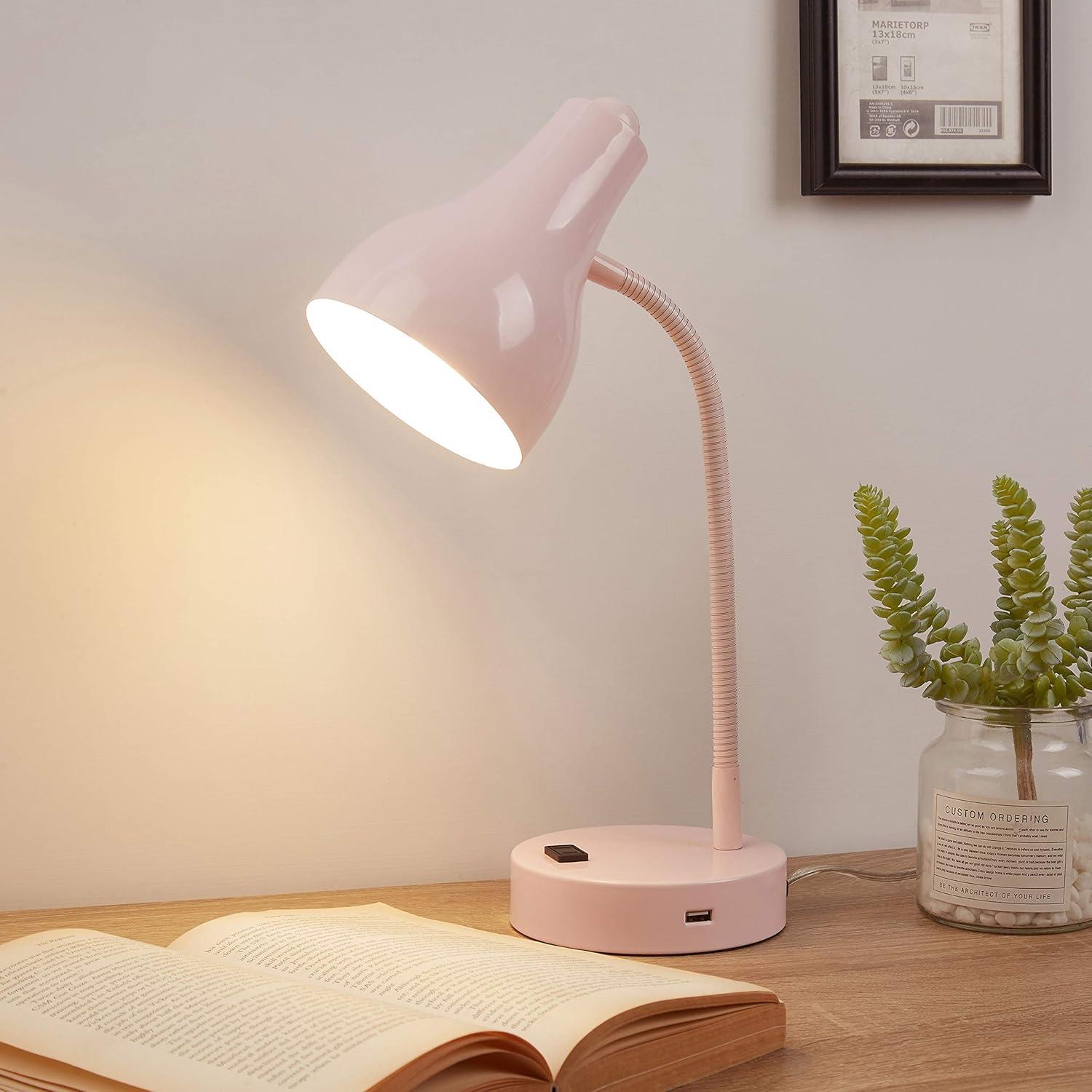 image:imageUrban Lifestyle Task Lamp GoldLight Pink