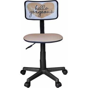 Urban Lifestyle Printed Rolling Task Chair, Love Chair Mesh 21D x 21W x 28H in(Hello Gorgeous Logo)