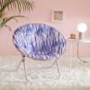 Urban Lifestyle Tie dye Saucer Chair, Purple Shibori