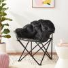 Urban Shop Sherpa Club Chair, Black 31.8D x 28.7W x 35.4H in(Black)
