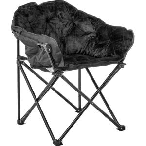 Urban Shop Sherpa Club Chair, Black 31.8D x 28.7W x 35.4H in(Black)